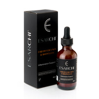 Esarchi liquid curcumin and boswellia supplement bottle and packaging on a white background